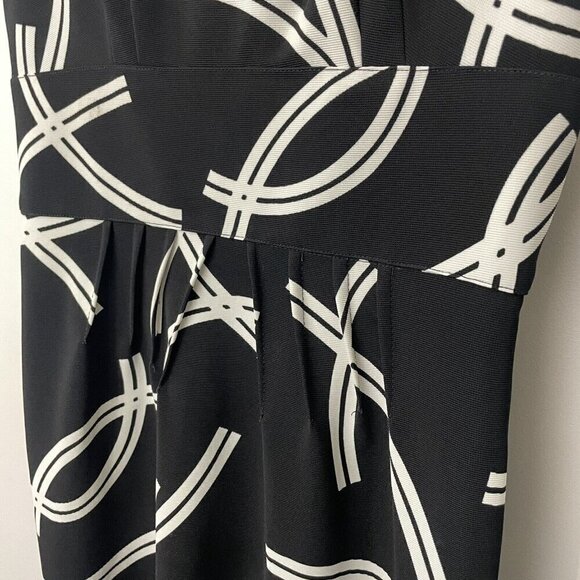 London Times Sheath Dress Sz 10 Black Knee Length Fitted Cap Sleeve A-line EUC - Picture 4 of 11